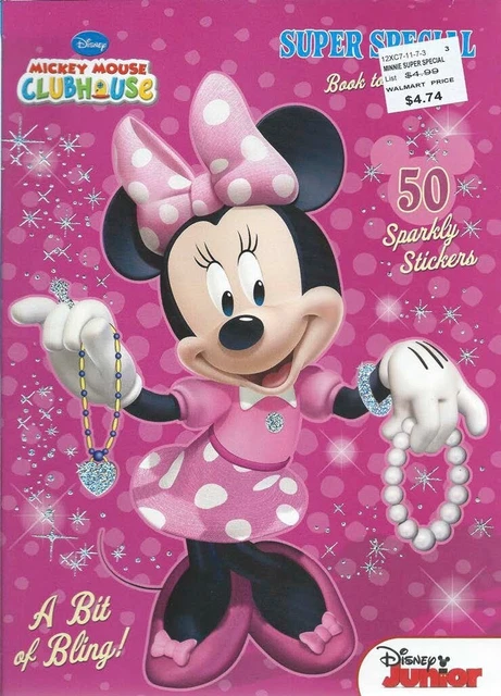 64 Page Minnie Mouse Bling Coloring Book Stickers Children Girl Kids