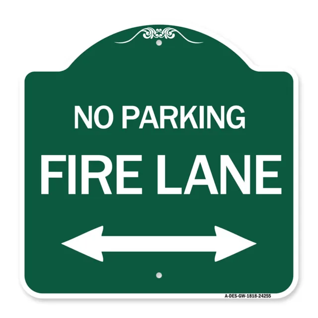 Designer Series - Colorado Fire Lane (With Bidirectional Arrow) Metal Sign