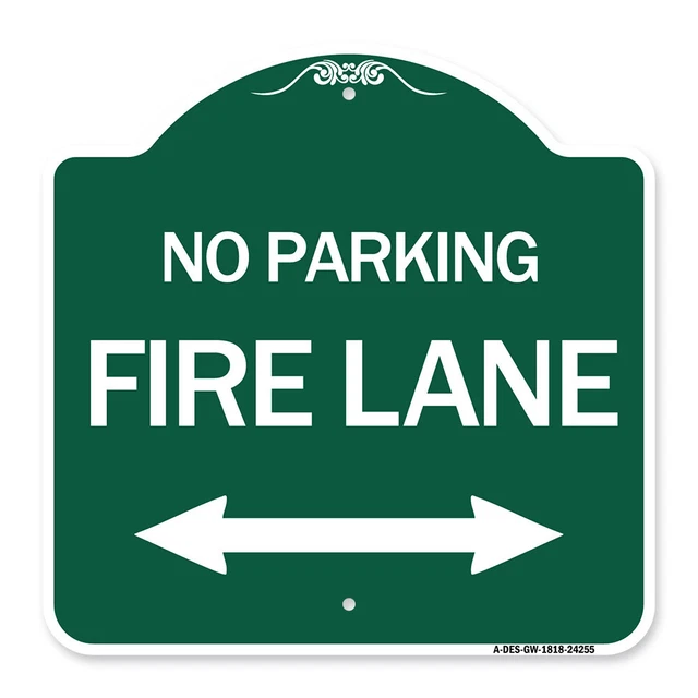 Designer Series - Colorado Fire Lane (With Bidirectional Arrow) Metal Sign