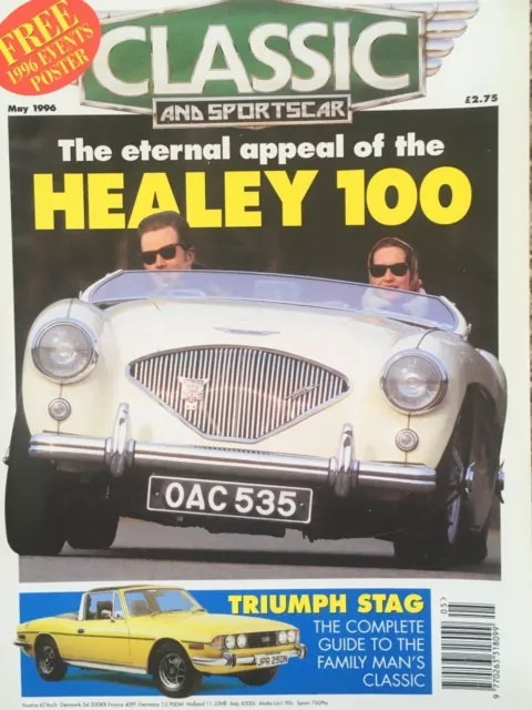 CLASSIC AND SPORTSCAR   MAGAZINE   MAY     1996.Stag, Jaguar E type. Healey 