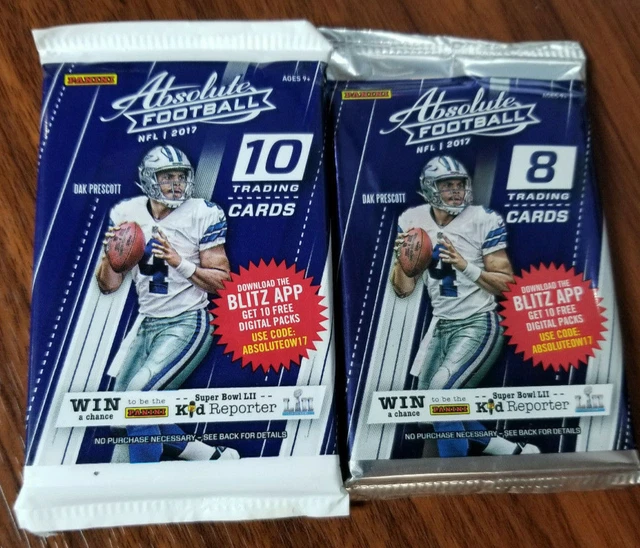 2017 PANINI ABSOLUTE Football 2 Factory Pack special = 18 cards! see