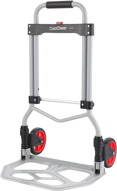 265LB Capacity Folding Hand Truck Dolly - 2 Wheel Foldable Dolly Cart, Collapsib