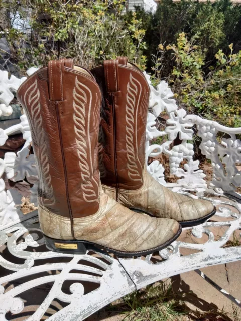 10.5D Exotic Eel Rodney Ammons Gold Label TL Collab Rare  Cowboy Western Boots