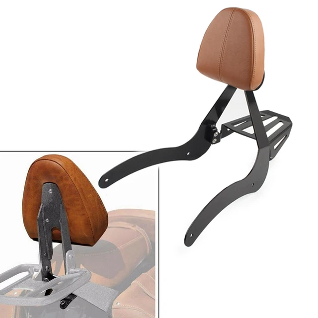 Sissy Bar Passenger Backrest Pad + Mouting Spools Fit for Indian 2019-2020 Scout