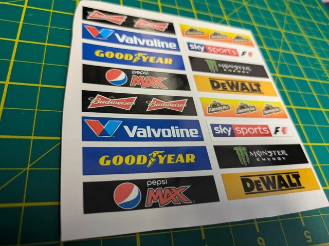 SCALEXTRIC SLOT CAR Decal Sticker Sheet - Model Racing 1/32 1/24 - 32x ...