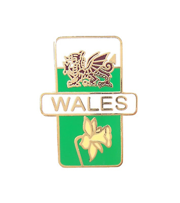 Wales Welsh Dragon And Welsh Daffodil Enamel Lapel Pin Badge T615