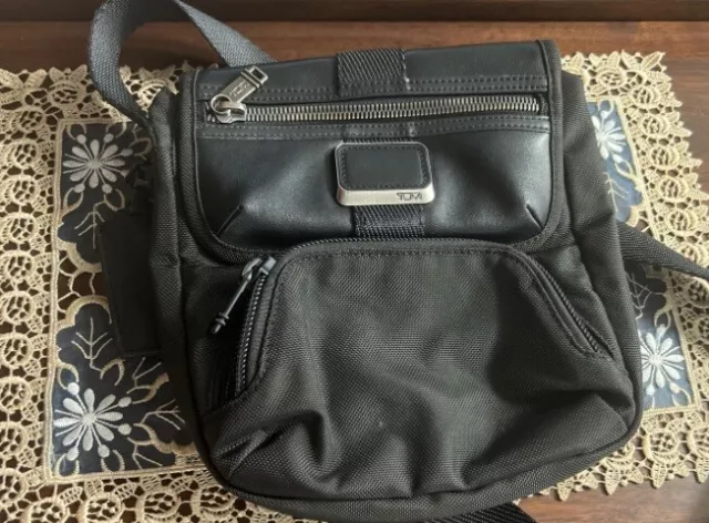 Tumi Barton Black/Leather Crossbody Men's Messenger Bag Alpha Bravo
