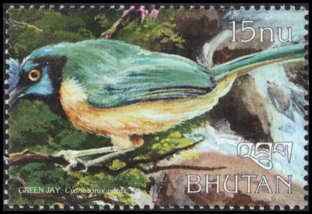 BHUTAN 1225e - Green Jay "Cyanocorax yncas" (pb83201)
