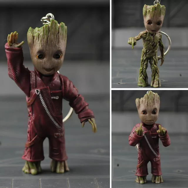 Baby Groot Key Chain Guardians of The Galaxy Vol 2 Alloy Keyring Figure Pendant