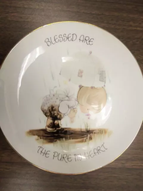 Precious Moments Plate Blessed Are The Pure In Heart 1984 7"