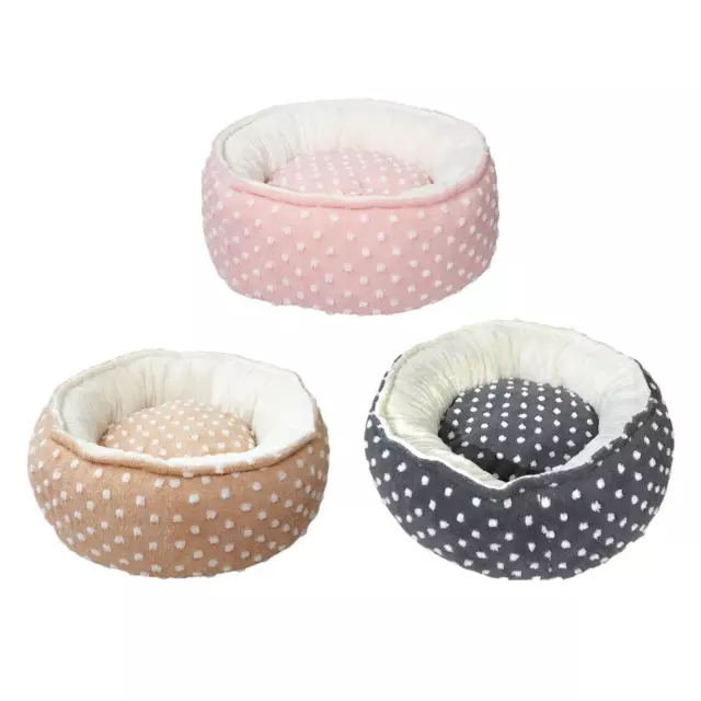 Lit rond en peluche pour animaux de compagnie, lit pour chat ou petit chien,