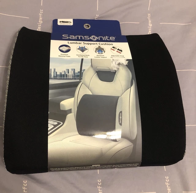 Samnite Lumbar Support Cushion Premium Memory Foam Ventilated Adjustable Strap
