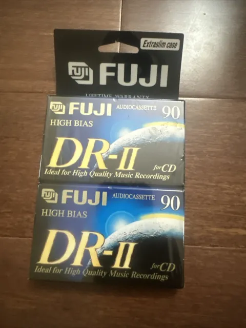 FUJI DR-II 90 High Bias Type 2 Blank Cassette Tapes 90 Minutes Sealed Lot Of 2