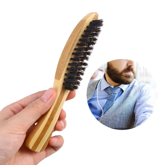 Peines para barba de bigote de cerdas para hombre cepillo de masaje antiestático madera maciza