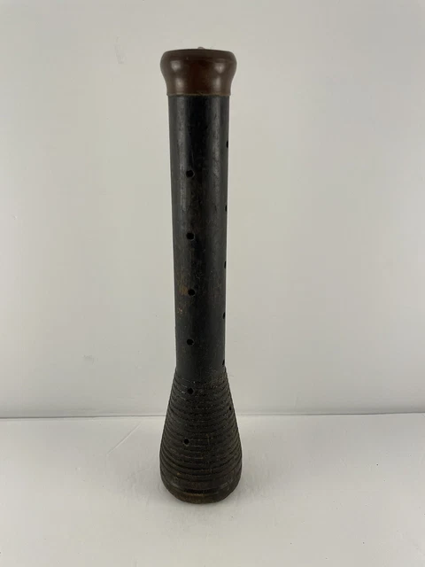 Herramienta de enrollado vintage primitiva de hilo de madera negra 12" candelabro