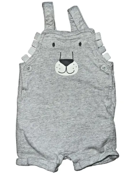 Carters Lion Mane Knit Overalls Shortalls Gray Baby Boys Size 18 Months shorts