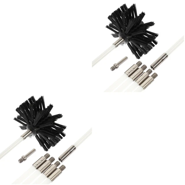 2 Sets Air Duct Cleaning Tools Chimney Sweep Kit Pipe Brush Dryer