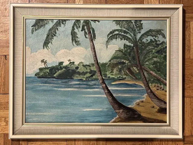 Mid 20th Century painting - Jamaican view - Noel Coward ? Research required