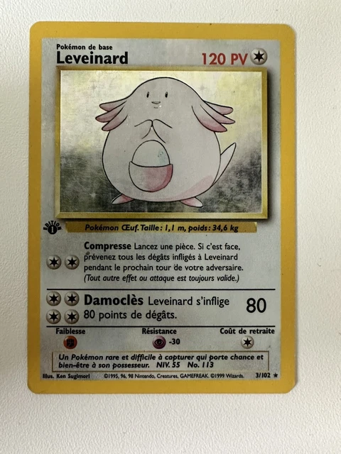CARTE POKEMON LEVEINARD 3/102 Ed1 Set de Base Edition 1 Wizards FR EUR ...