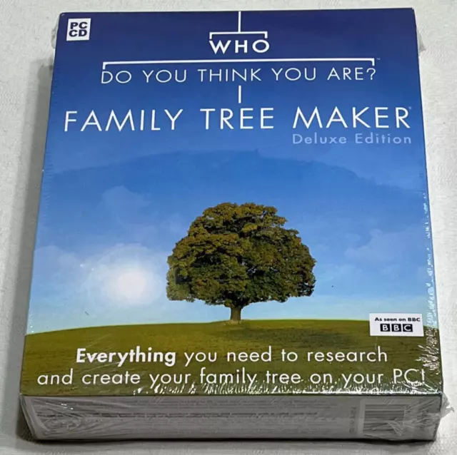 WHO DO YOU THINK YOU ARE ? : Family Tree Maker - Deluxe Edition PC CD ROM - NEW