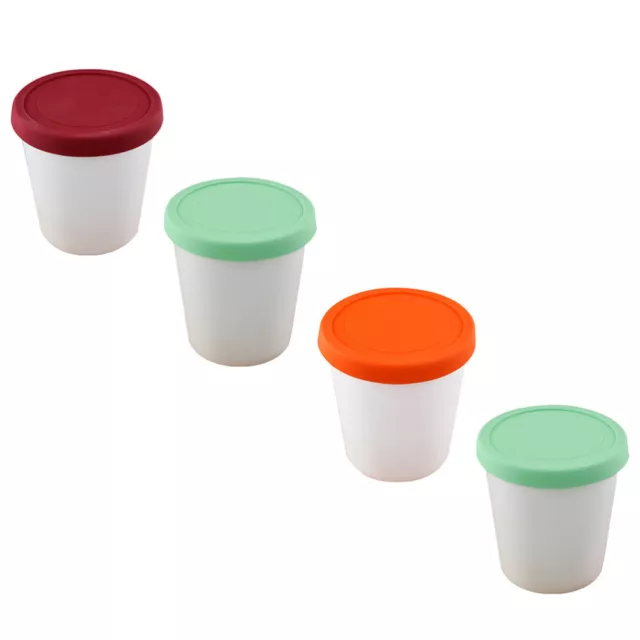 4 Pcs Ice Cream Cup Fridge Containers Silicone Mould