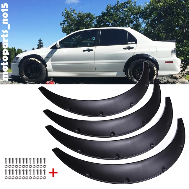 4.5& FLEXIBLE WHEEL Arch Fender Flares Wide Body Kit For Mitsubishi