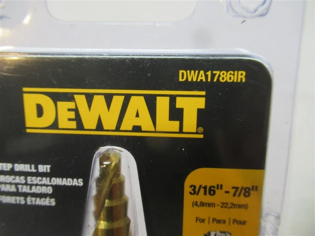 DeWalt DWA1786IR, Double Spiral Flute Design, 3/16" to 7/8" Step Drill Bit 2