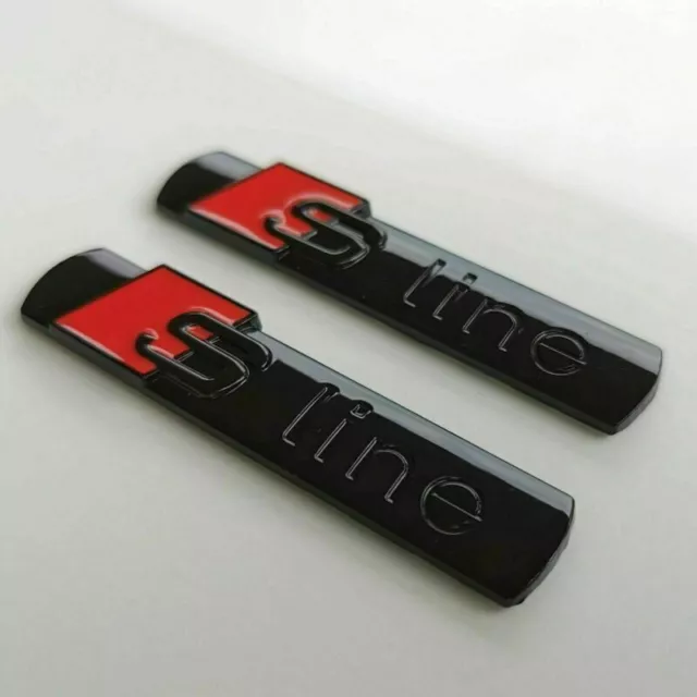AUDI S LINE Schriftzug Logo S Emblem selbstklebend 9x30mm rot