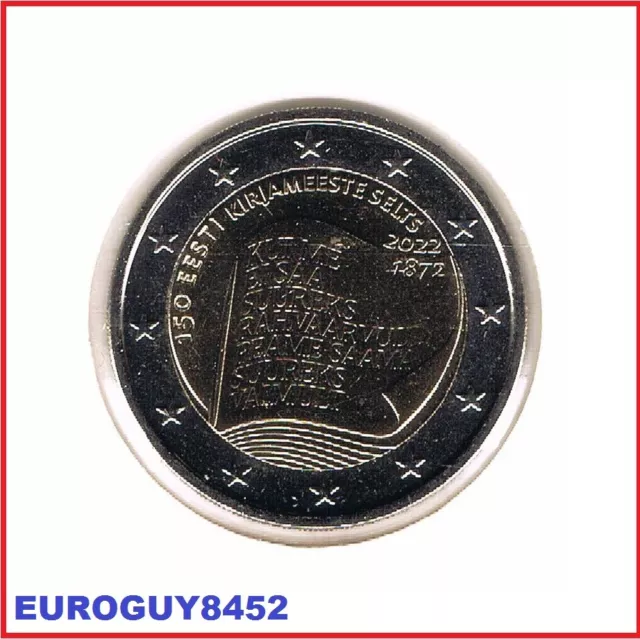 Estland - 2 € Com. 2022 Unc  - 150 Jaar Literatuur