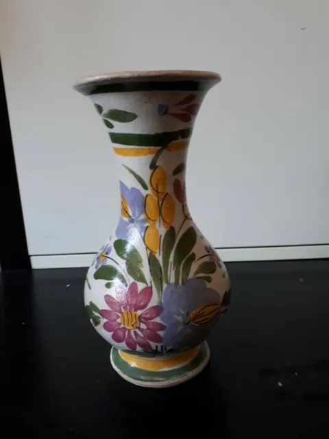 Vase en faïence de Keraluc Quimper decor floral