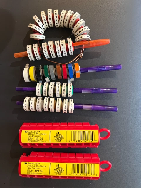 Lot of 3M™ ScotchCode™ 12174 Wire Marker Tape Dispensers and 40+ rolls of tape