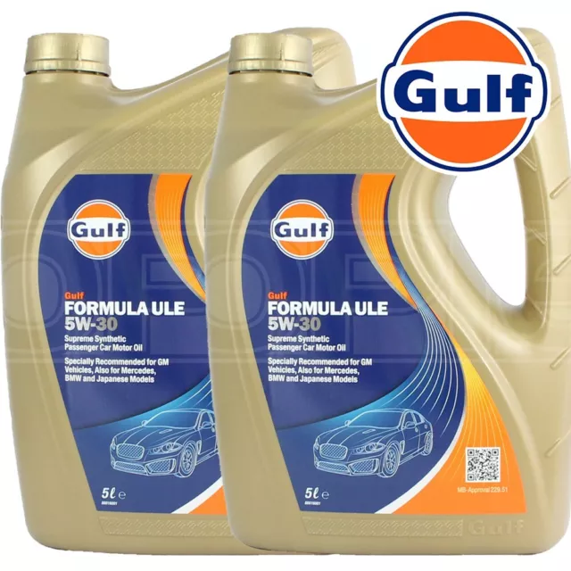 OLIO MOTORE AUTO GULF Formula ULE 5W30 100% Sintetico PER MOTORI VW AUDI BMW 10L