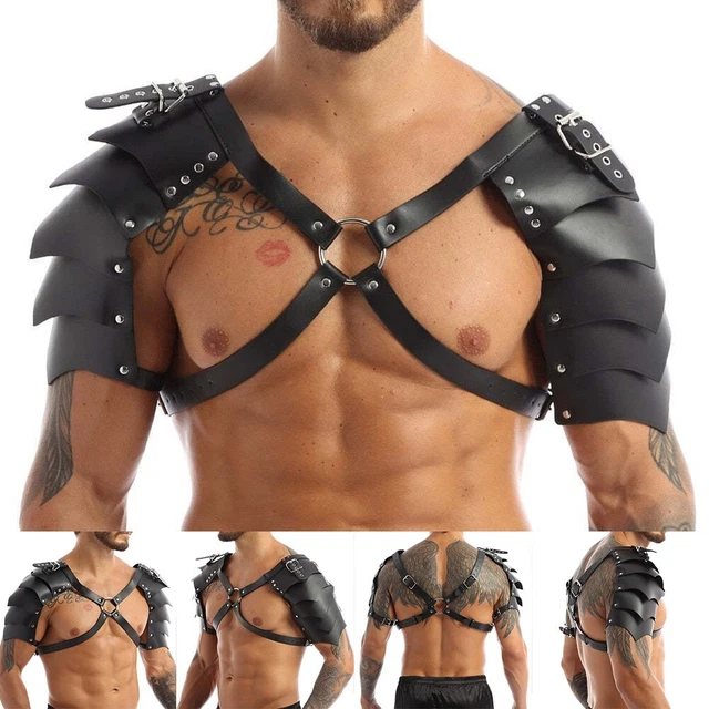 Costume clubwear homme lanière gothique cuir pu poitrine harnais corporel linge