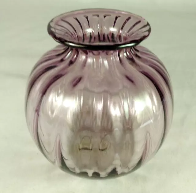Vintage Hand Blown Purple Glass Vase