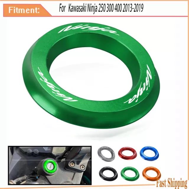 For Kawasaki Ninja 250 300 400 2013-2019 CNC Ignition Key Hole Ring Switch Cover