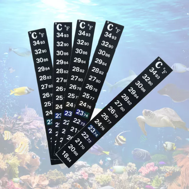 5 Pcs LCD Thermometer Temperature Adhesive Sticker Sticky Strip Aquarium Tank