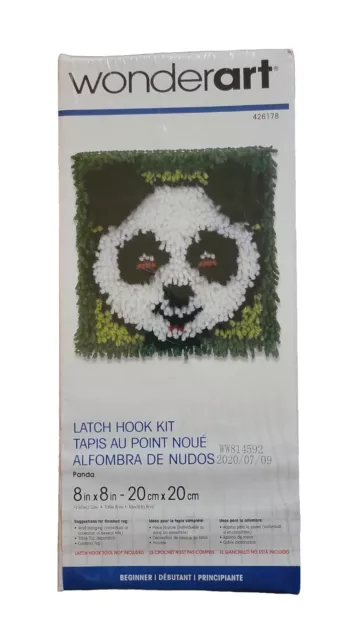 ** New**Wonderart Latch Hook Kit Panda 8" x 8" 426178 New Sealed in Package