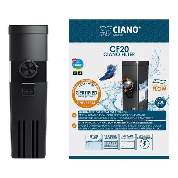 Ciano internes Aquarium Powerfilter CF20 biologischer Fischtank Filtration 5-20L