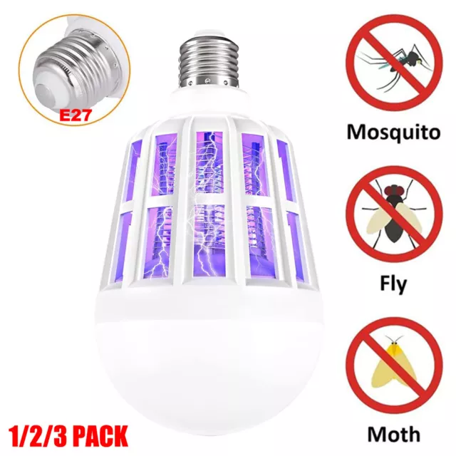 15W E27 Bug Zapper UV Light Bulb Mosquito Killer Lamp Insect Flying Moths 220V