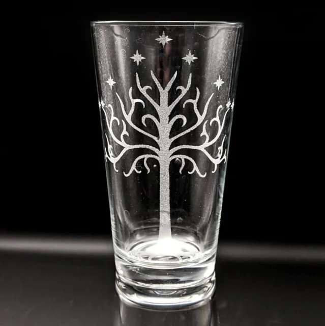 LORD OF THE RINGS Engraved Beer Pint Glasses | Great Tolkien Fantasy Gift Idea!