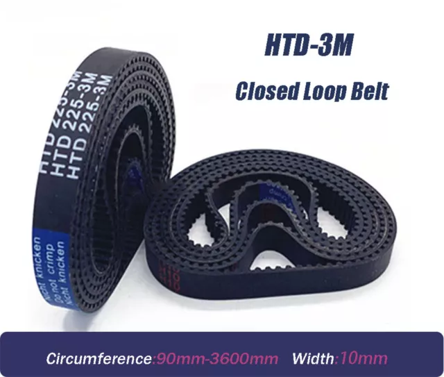 HTD-3M Pitch 3mm Close Loop Synchronous Timing Belt Width 10mm Rubber Drive Belt