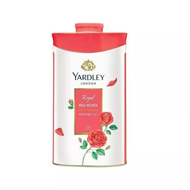 Talco perfumado Yardley London Royal Red Rose para mujer, 250 gm (paquete de 1)