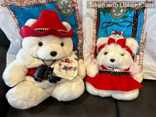 Dayton Hudson 1995 SANTA BEAR & Miss Bear Conservation Corps With Original Bags