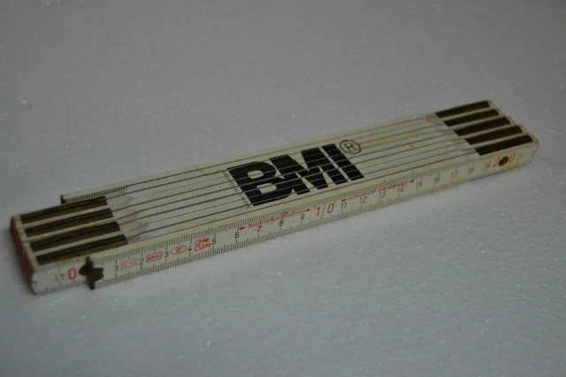 Antiguo metro de madera - BMI- West Germany- Spax-s ABC- 2 metros