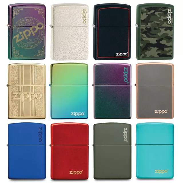 Genuine ZIPPO Lighters Zippo Logo Windproof Flame Refillable Petrol Lighter