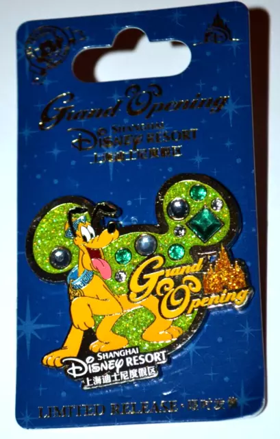 Pluto Grand Opening Shanghai Disney Resort SDR Jeweled Pin