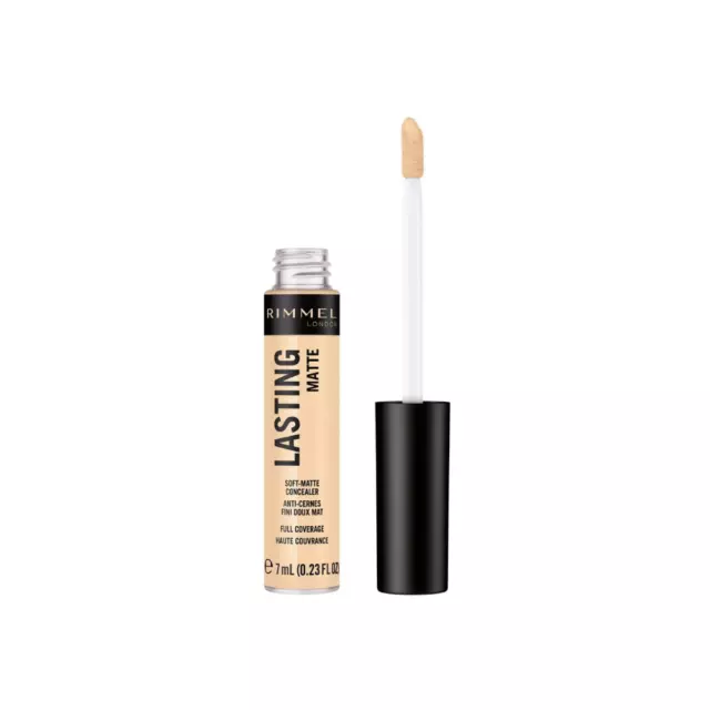 2 x Rimmel Lasting Soft Matte Full Coverage Concealer 7ml - 001 Illuminator