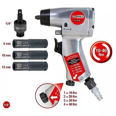 KS TOOLS GLÜHKERZEN VIBRATIONS-SCHLAGSCHRAUBER SATZ 1/4" ZOLL DRUCKLUFT 10-40Nm