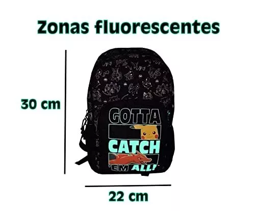 CYP BRANDS POKÉMON - Zaino Giovanile, con Cerniera, 2 Tasche Anteriori, Nero 3