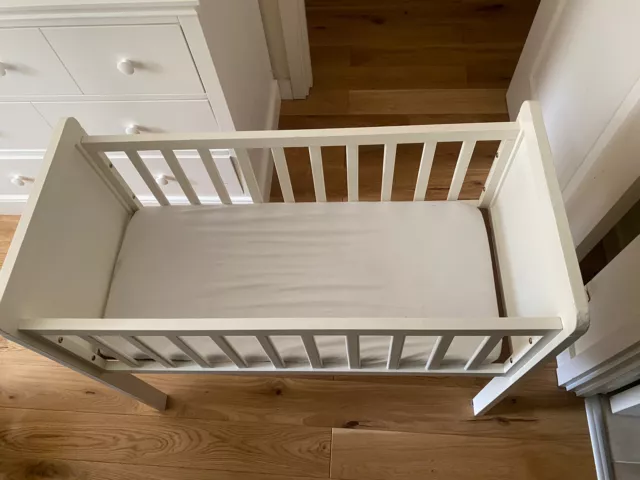 Mothercare White Mini Cot With Mattress